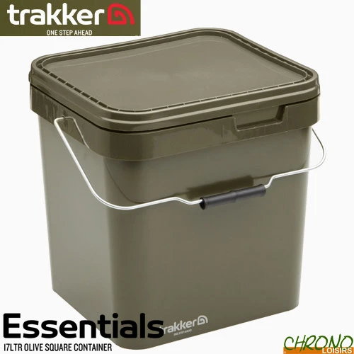 Seau Trakker Essentials Olive Square Container 17L 1 Seau Trakker Essentials Olive Square Container 17L